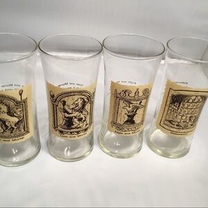 Set OF 4 PHARMACEUTICAL VINTAGE GLASSES